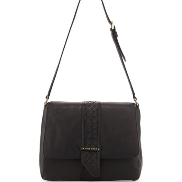 Cole Haan Sam Leather Saddle Bag, Black - Picture 1 of 2